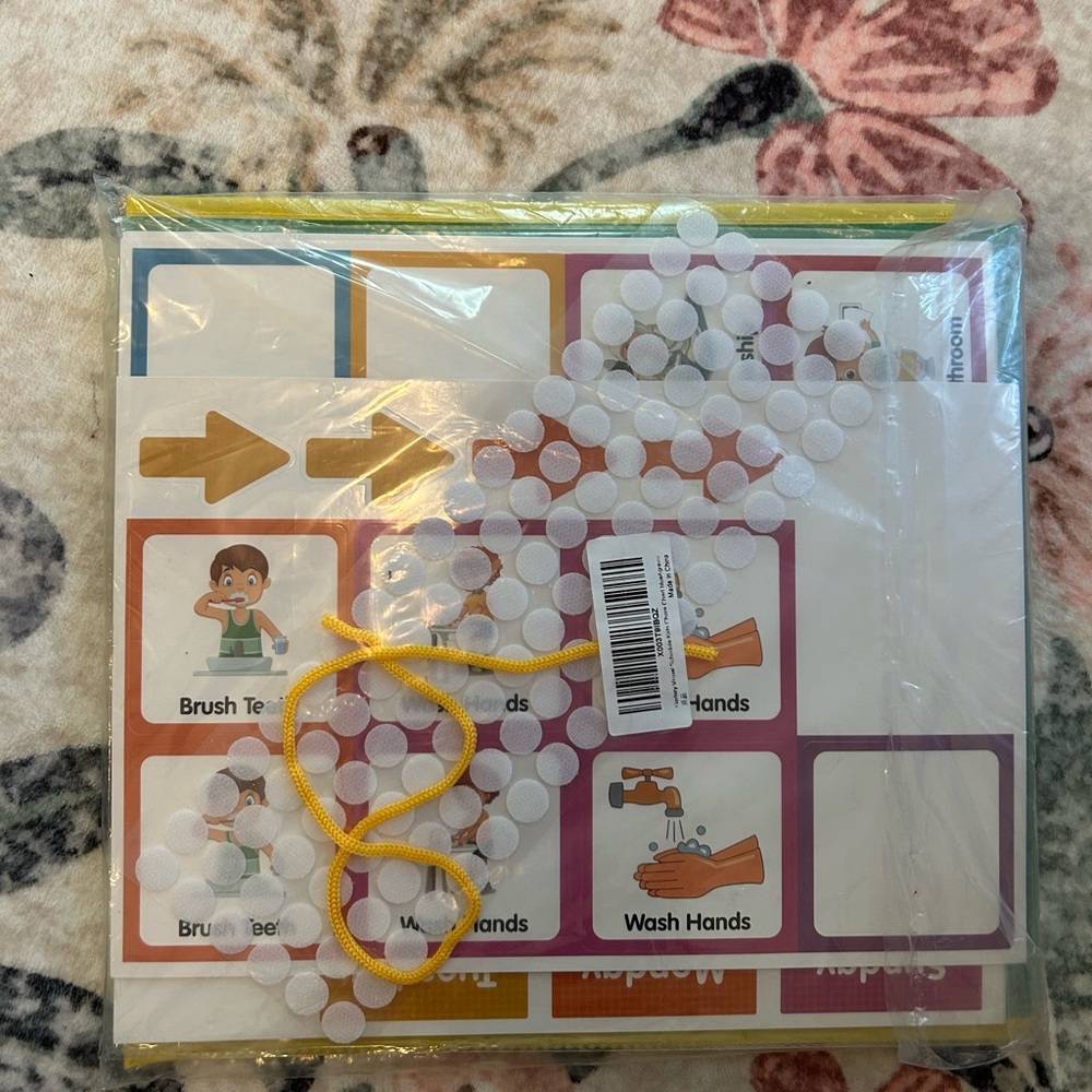 Kids Visual Schedule, Chore Chart with Velcro Dots & Montessori Learning Board